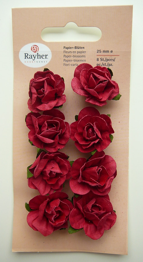 Papírové květy 8 ks 2,5 cm