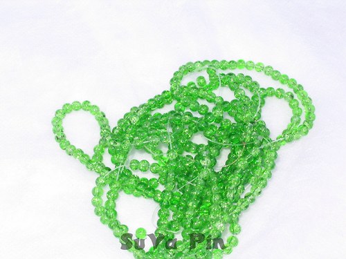 XKorálky Crackle zelené 4mm, 140 ks — foto 1