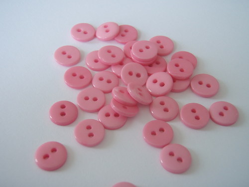 Knoflíček růžový 7 mm (10 ks)