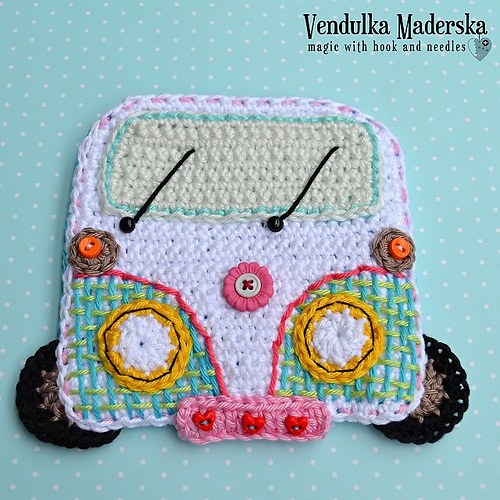 Auto - podšálek, návod na háčkování — foto 1