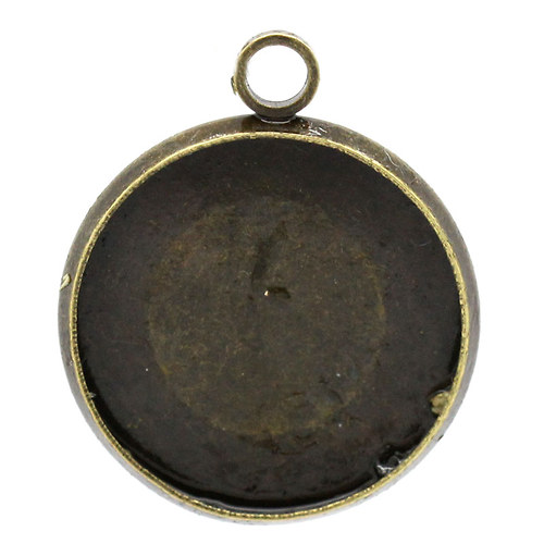 Přívěsek lůžko kruhové/ 21x18mm /bronz/ 1ks