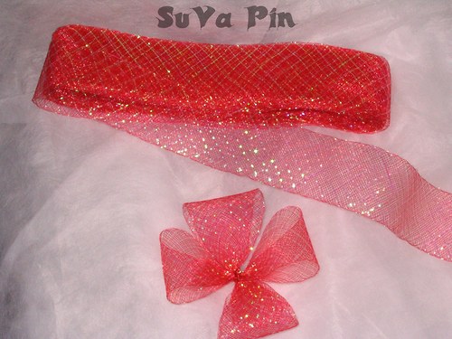 Stuha nylon š.4,5cm červená ; 2 m