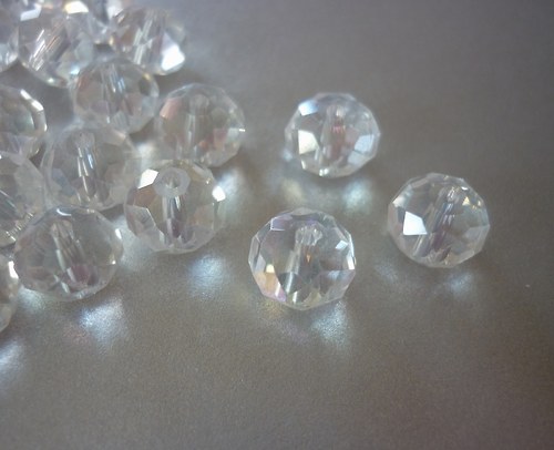 X8 / rondelky CRYSTAL WHITE 8x6mm / 10 kusů