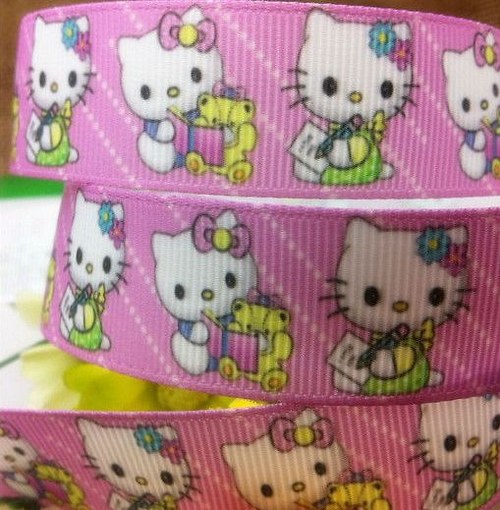 Stuha rypsová š.22 mm: Hello Kitty — foto 1