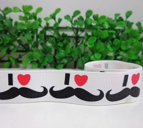 Stuha rypsová š.22 mm:Knírek-mustache