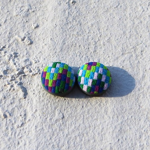 Fimošonky - pár - kostičkaté, 1,3 cm — foto 1