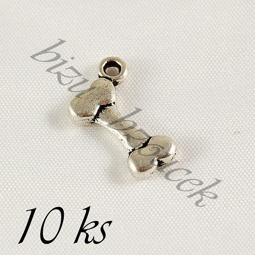 Stříbrná psí kost - 10ks — foto 1