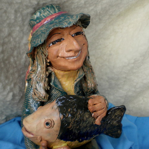 Vodník Vavřinec,s kaprem,36cm — foto 1