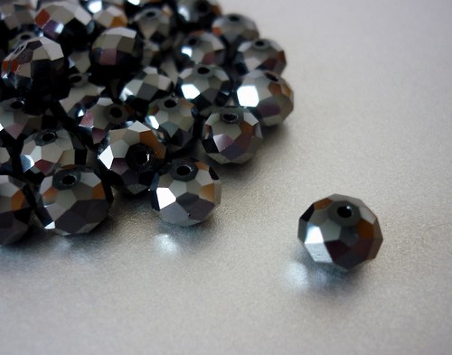 X12 / rondelky BLACK HEMATITE 8x6mm / 10 kusů