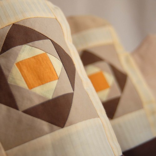 Chňapky patchwork, pár béžovooranžové ... — foto 1