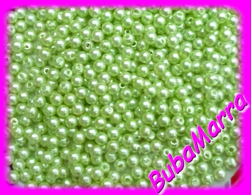 ~100 ks~ Voskované perle ~ 4mm ~ sv. zelená