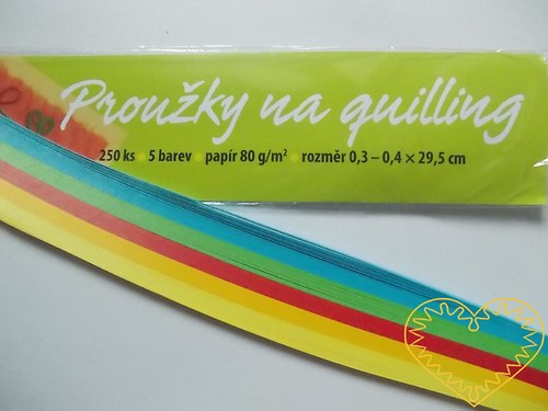 Barevné papírové proužky na quilling