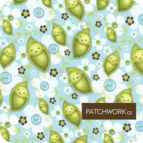 Látka Stitched Garden modrá mimi — foto 1