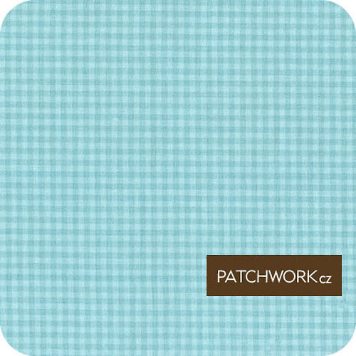 Látka Stitched Garden modrá kostka — foto 1