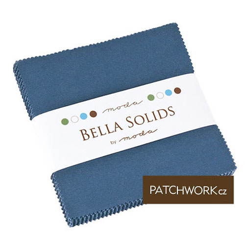 Charm Packs MODA Bella Solids středně modrá — foto 1