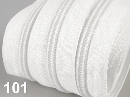 °°ZIP SPIRÁLOVÝ 5mm metráž bílý °°