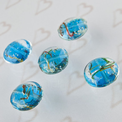 SKO270, LAMPWORK Skyblue FOSFOR /1ks — foto 1