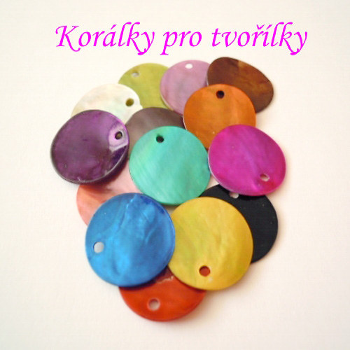 Perleťové penízky, šupiny, placičky - mix barev — foto 1