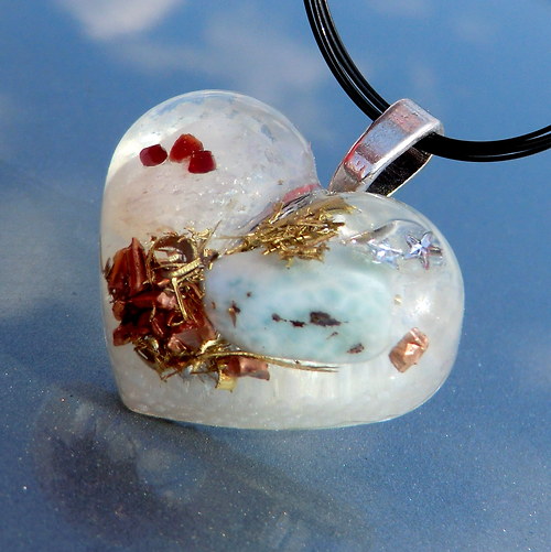 Orgonit přívěsek - (A9) Larimar — foto 1