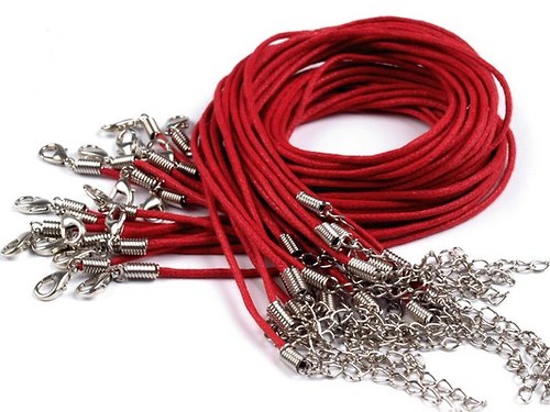 Šňůrka bavlněná voskovaná délka 45cm-více barev
