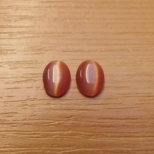 Skleněný kabošon - oválek - 8x6mm - 2 kusy