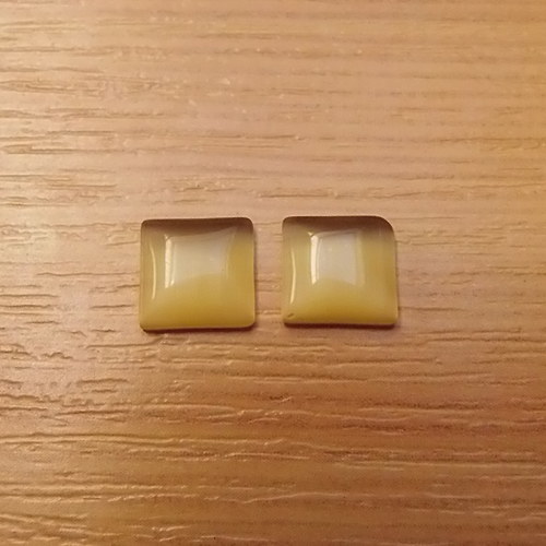 Skleněný kabošon - čtvereček - 8x8mm - 2 kusy