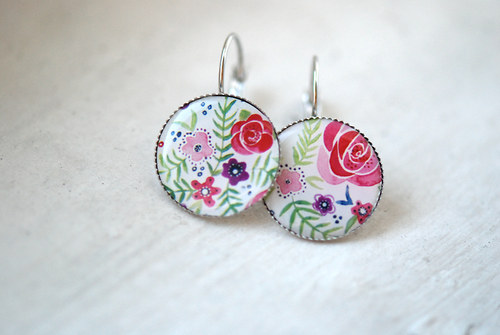 "Floral no.1" - náušnice s květy — foto 1