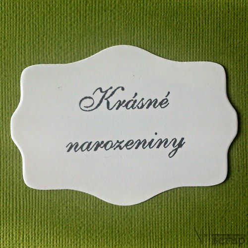 Vlnkatý štítek střední - krásné narozenin- 5ks