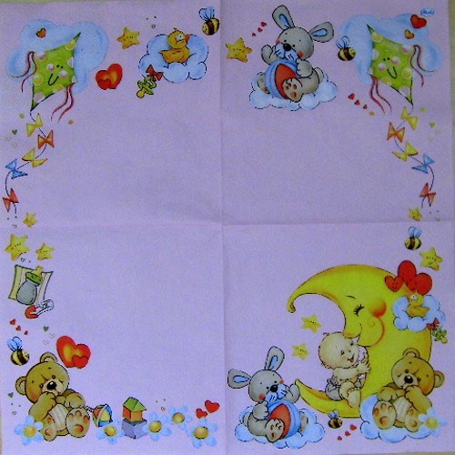 DE 044 - ubrousek 33x33 - měsíček na růžovém