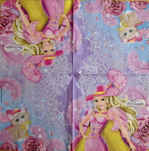 DE 082 - ubrousek 33x33 - Barbie+kočička — foto 1