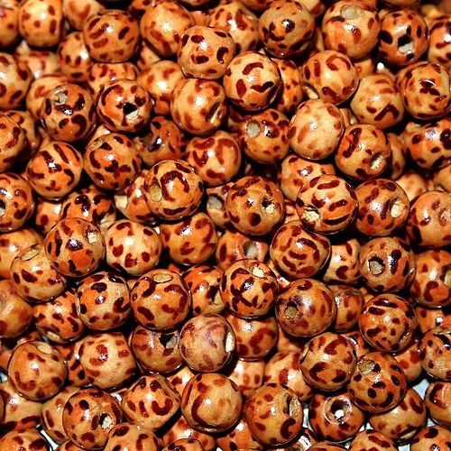Dřevěné korálky - vzorované 10mm (cena 30ks)