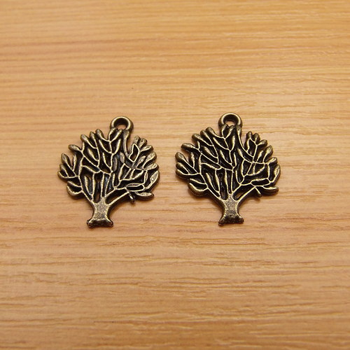 Strom - přívěsek - starobronz - 17mm x 20mm