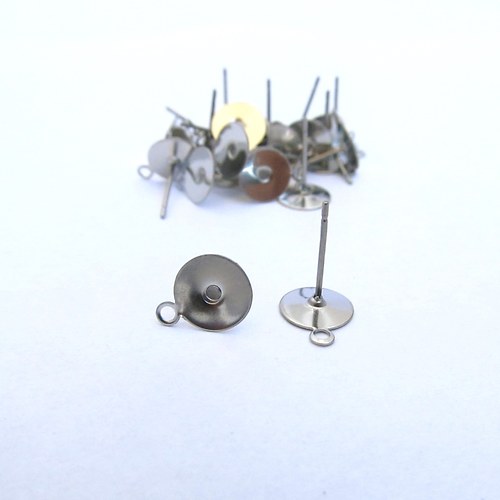 Puzety s očkem 10 mm- chirurgická ocel - 25 párů