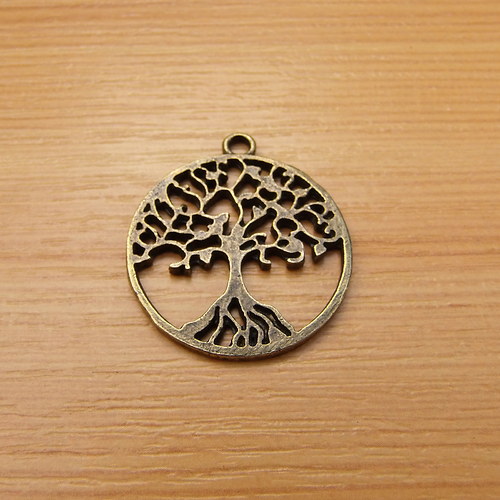 Strom - přívěsek - starobronz - 28mm x 25mm