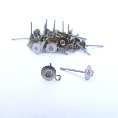 Puzety s očkem 5 mm- chirurgická ocel - 10 párů
