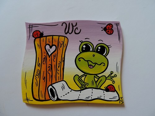 Cedulka na dveře Wc-žabičky-různé druhy