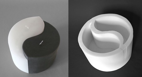 Forma na svíčky Jing jang - výška 9cm