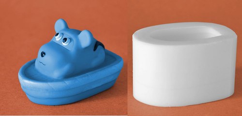 Silikonová forma Loďka s myškou - výška 4,5cm