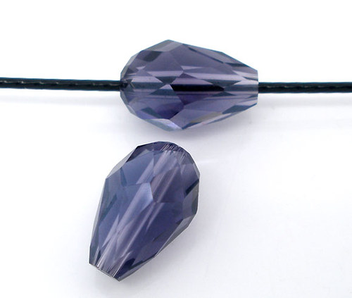 Skleněné broušené kapky/ 11x8mm/ fialové/ 2ks