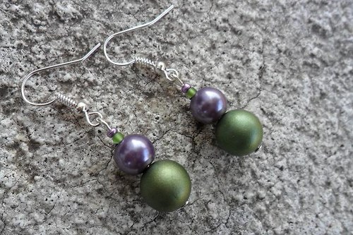 Lila and green - náušnice — foto 1