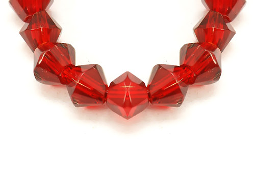 SKO3537, Sklenené KORÁLKY Bicone ČERVENÉ /10ks
