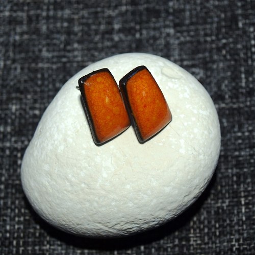 Náušnice puzety oranžové — foto 1