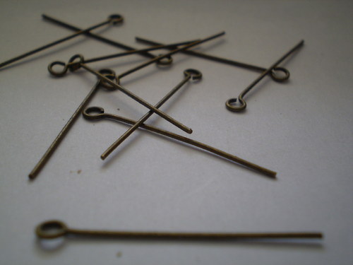 Ketlovací jehla starozlatá 40mm balení 100ks