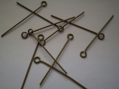 Ketlovací jehla starozlatá 40mm balení 200ks