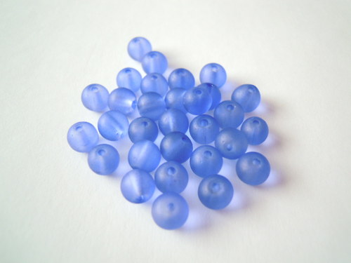 Korálky frost modré 6mm/30ks — foto 1