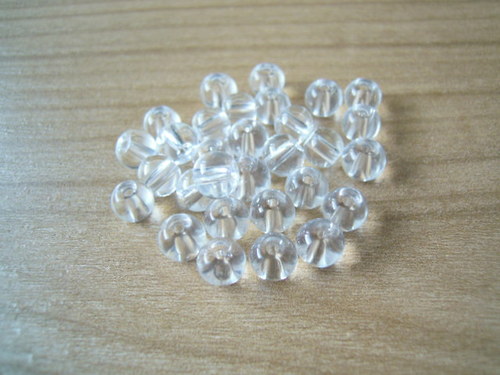 Korálky skleněné čiré 6mm/30ks