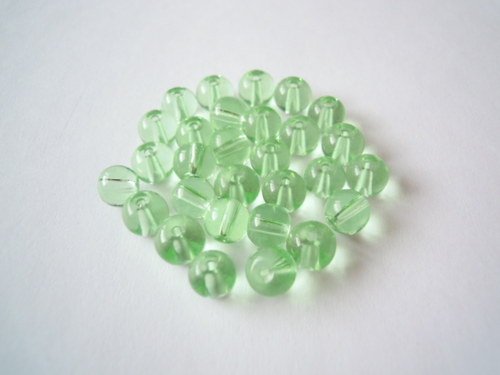 Korálky skleněné zelené 6mm/30ks