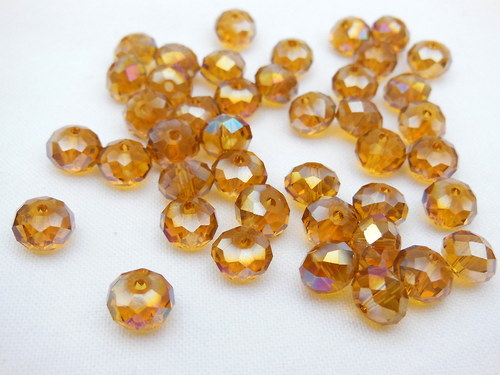 Swarovski - okrové rondelky AB efekt 8 mm
