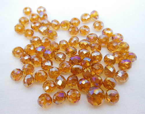 Swarovski - okrové rondelky s AB efektem 6 mm