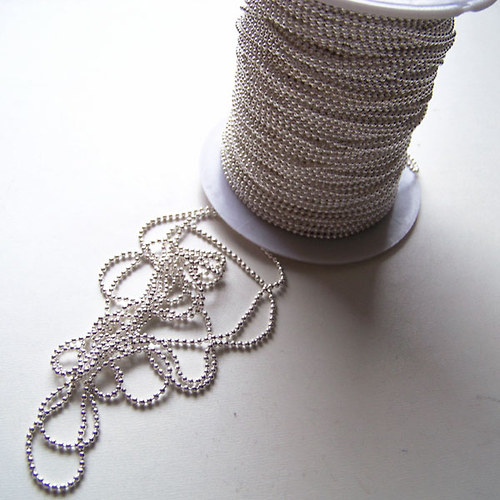 Řetízek kuličkový/ platina/ 1,5mm/ 1M